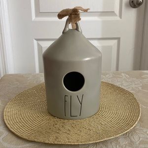 RARE Rae Dunn FLY Bird-feeder or Birdhouse with Burlap tie/ribbon